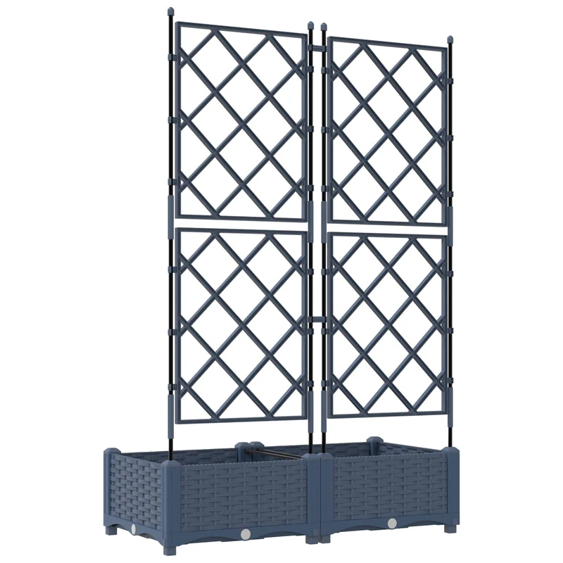 Macetero De Jardín 2 Uds. Gris 80 X 40 X 125,5 Cm Pp