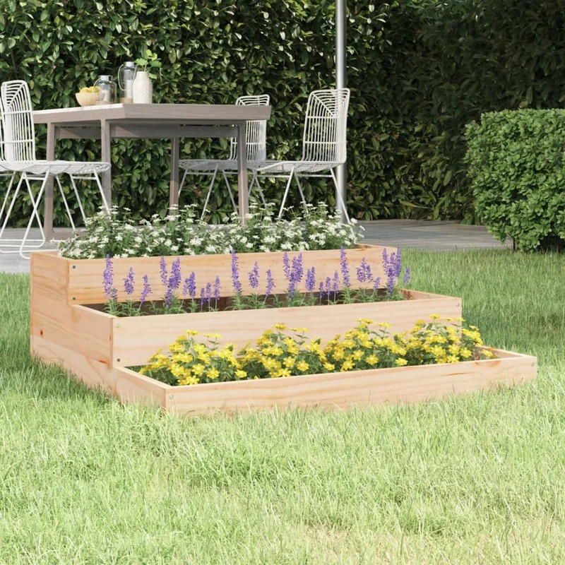 Jardinera De Madera Maciza De Pino 78x78x27 Cm
