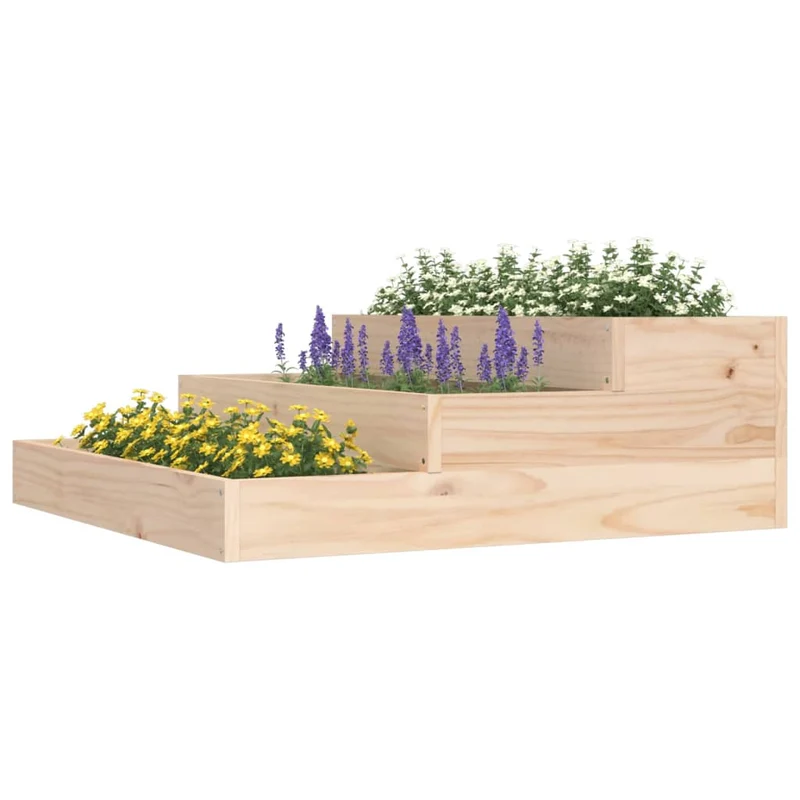 Jardinera De Madera Maciza De Pino 78x78x27 Cm