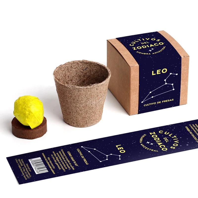 Cultivos del Zodiaco – Leo, Kit de Cultivo con Semillas de Fresa - Resetea