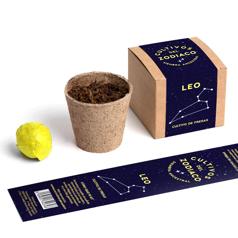 Cultivos del Zodiaco – Leo, Kit de Cultivo con Semillas de Fresa - Resetea