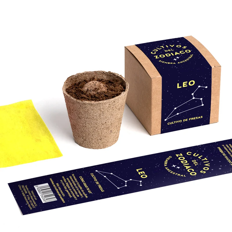 Cultivos del Zodiaco – Leo, Kit de Cultivo con Semillas de Fresa - Resetea