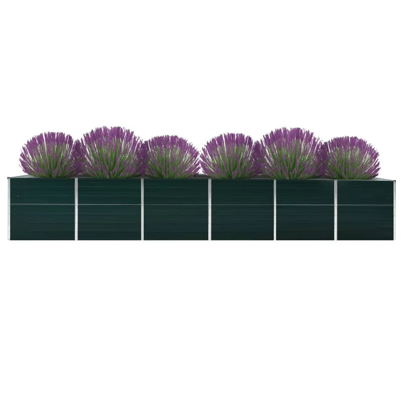 Arriate De Jardín De Acero Galvanizado Verde 480x80x77 Cm