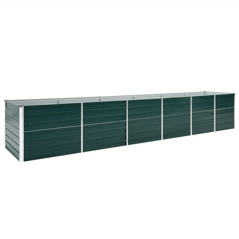 Arriate De Jardín De Acero Galvanizado Verde 480x80x77 Cm