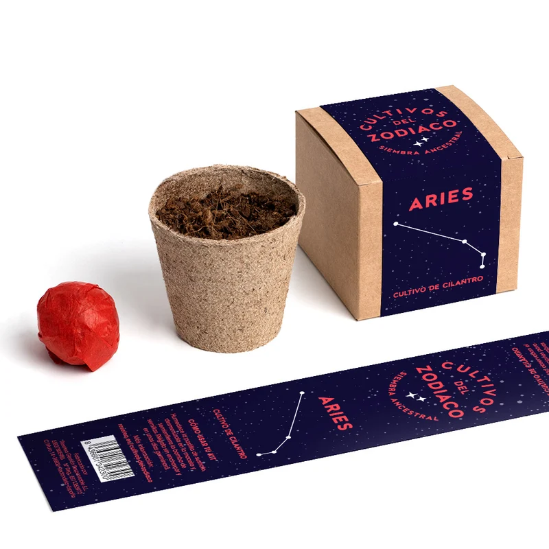 Cultivos del Zodiaco – Aries, Kit de Cultivo con Semillas de Cilantro - Resetea