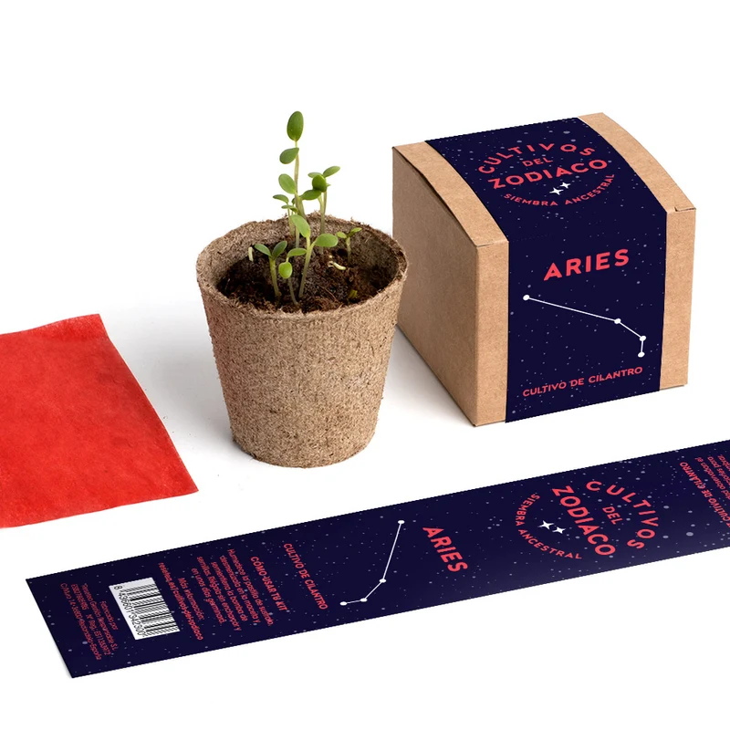 Cultivos del Zodiaco – Aries, Kit de Cultivo con Semillas de Cilantro - Resetea