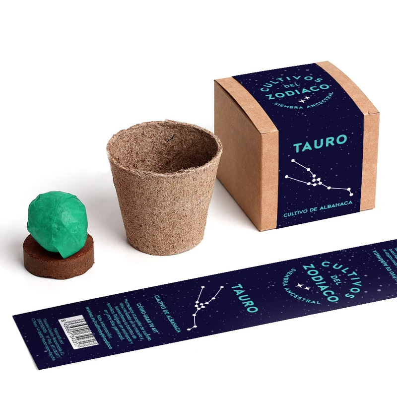 Cultivos del Zodiaco – Tauro, Kit de Cultivo con Semillas de Albahaca - Resetea