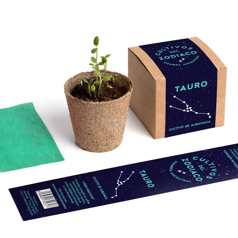 Cultivos del Zodiaco – Tauro, Kit de Cultivo con Semillas de Albahaca - Resetea