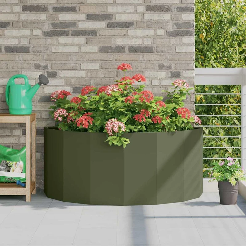 Jardinera Verde Oliva 120 X 60 X 50 Cm Acero