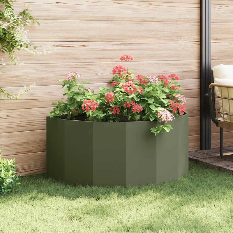 Jardinera Verde Oliva 120 X 60 X 50 Cm Acero