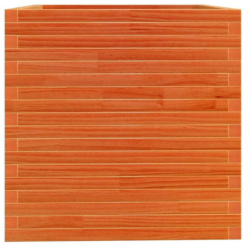 Jardinera Madera Maciza De Pino Marrón Cera 70x70x72,5 Cm