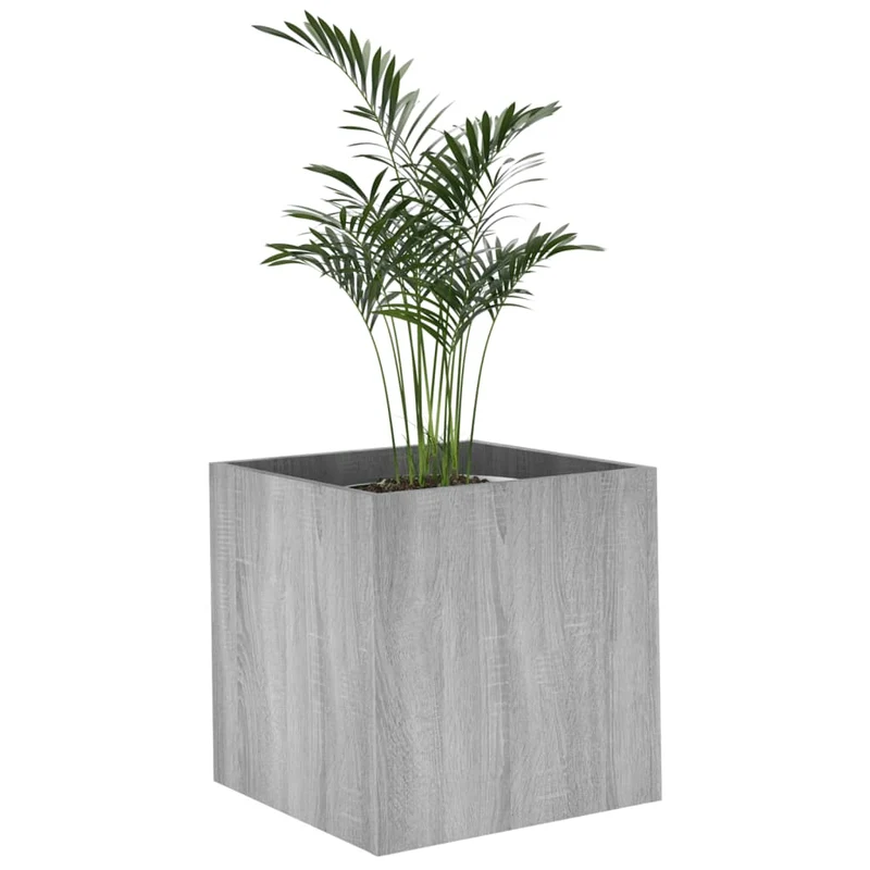 Jardinera Sonoma Gris 40x40x40 Cm Madera De Ingeniería