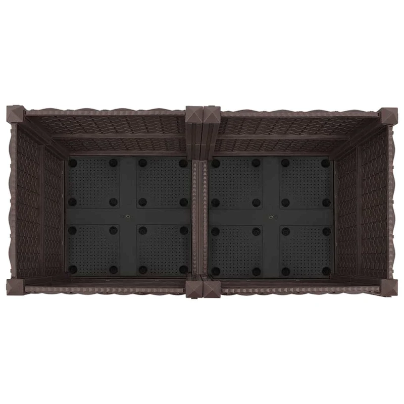 Macetero De Jardín Con Ruedas Marrón 80 X 40 X 44 Cm Pp