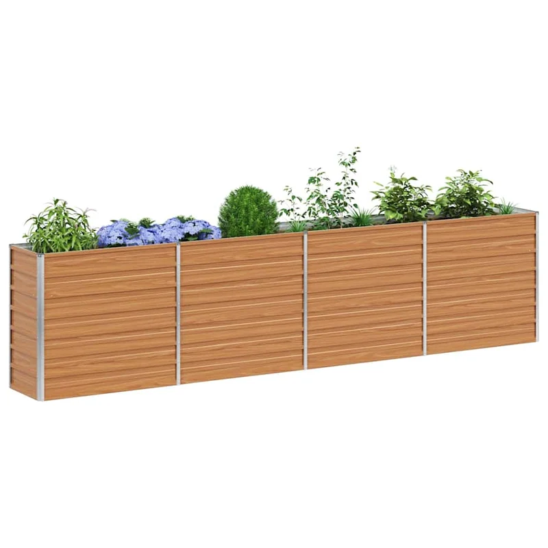 Arriate Elevado Marrón Claro 320 X 40 X 77 Cm Acero Galvanizado