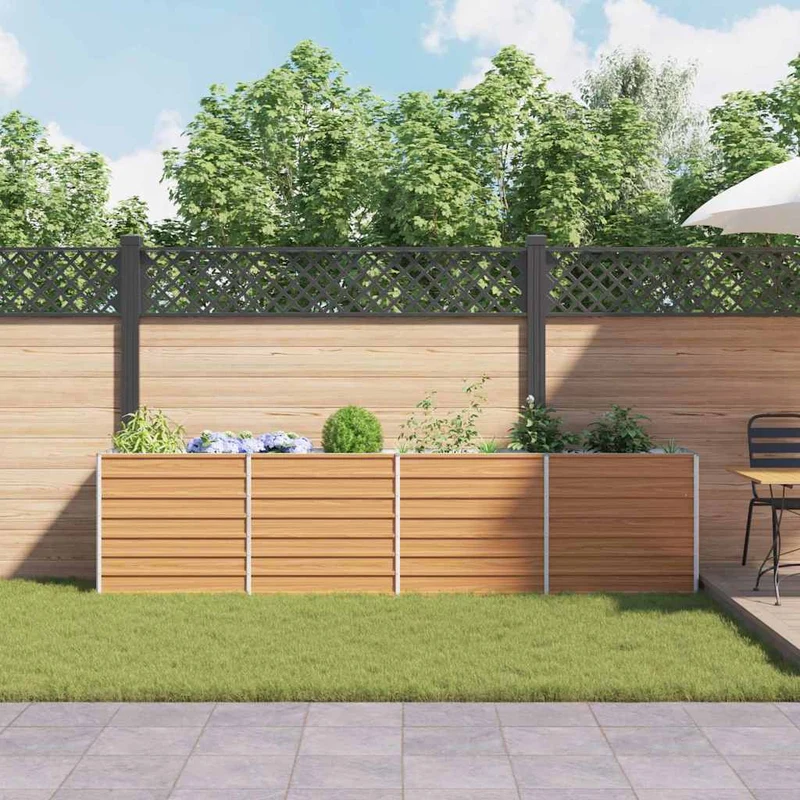 Arriate Elevado Marrón Claro 320 X 40 X 77 Cm Acero Galvanizado