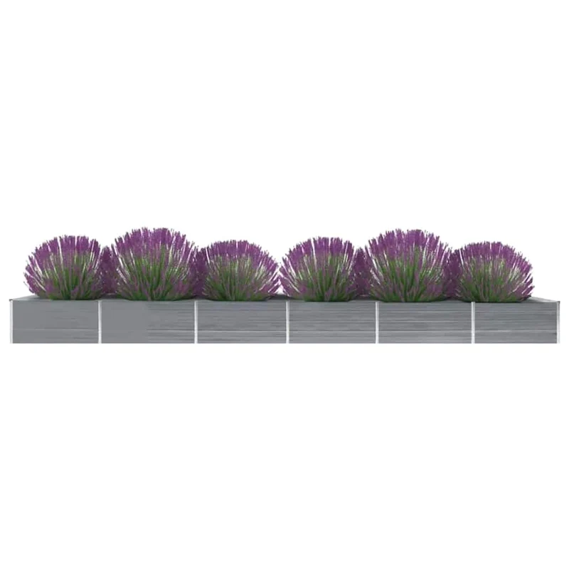 Arriate De Acero Galvanizado Gris 600x80x45 Cm