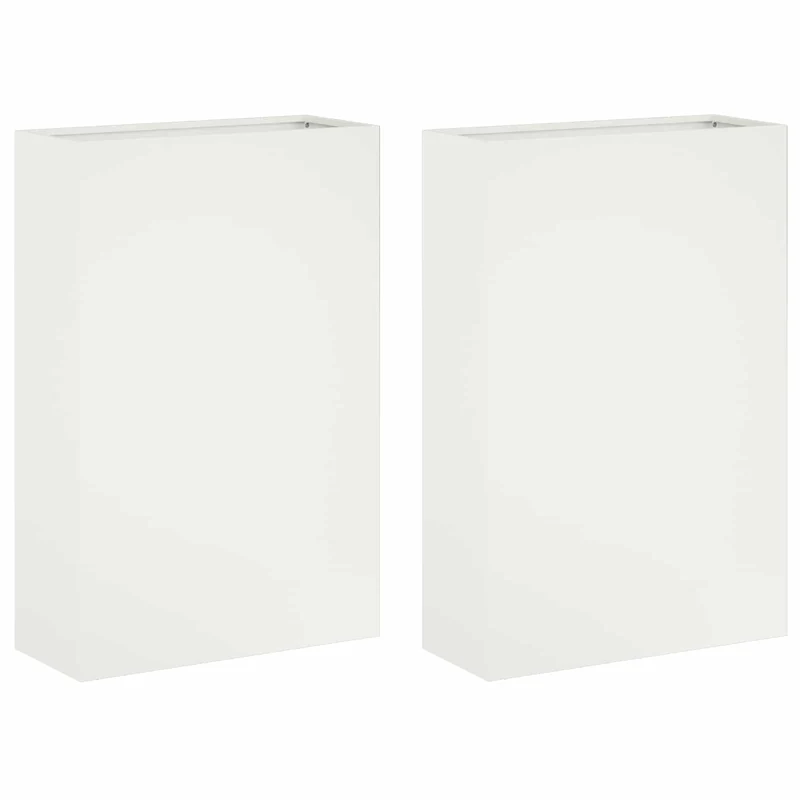 Macetero De Jardín 2 Uds. Blanco 50 X 20 X 75 Cm