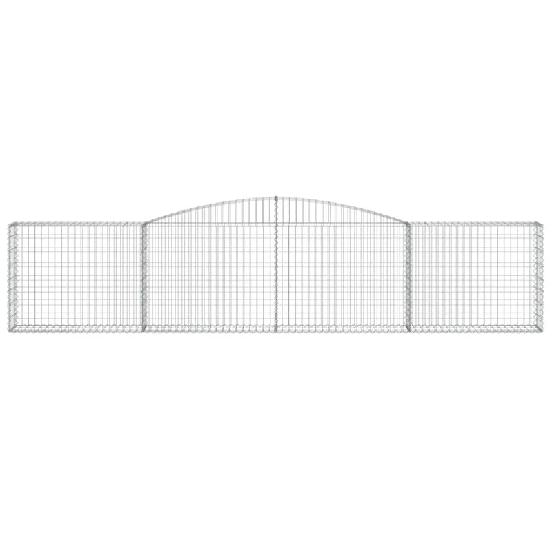 Cestas De Gaviones 9 Uds Forma De Arco Hierro 400x30x80/100 Cm