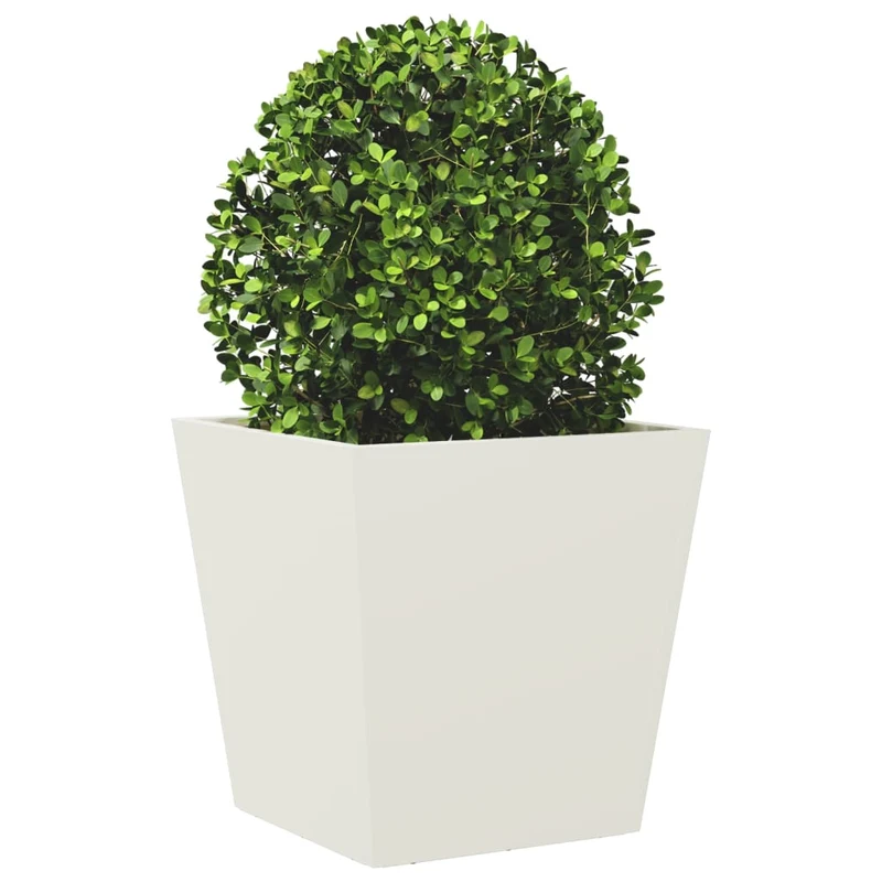 Jardinera De Acero Blanco 40x40x40 Cm