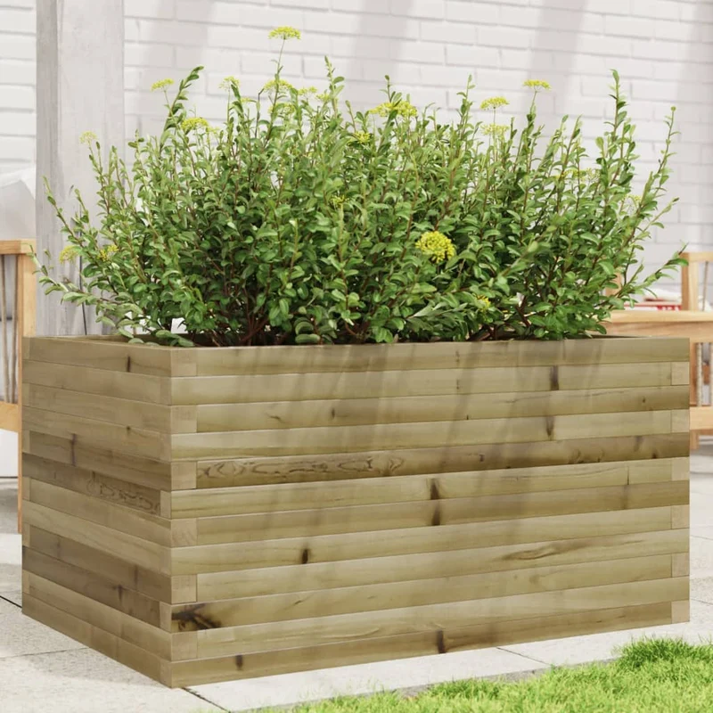 Jardinera De Madera De Pino Impregnada 90x60x45,5 Cm
