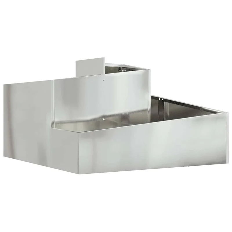 Macetero De Jardín Plateado 80 X 80 X 50 Cm Acero Galvanizado
