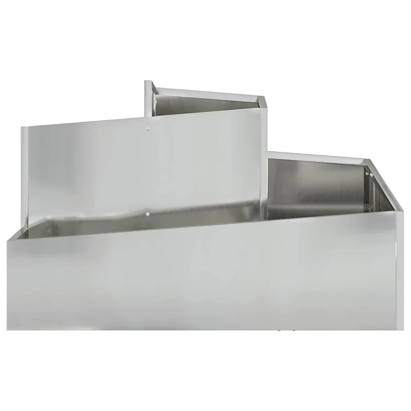 Macetero De Jardín Plateado 80 X 80 X 50 Cm Acero Galvanizado