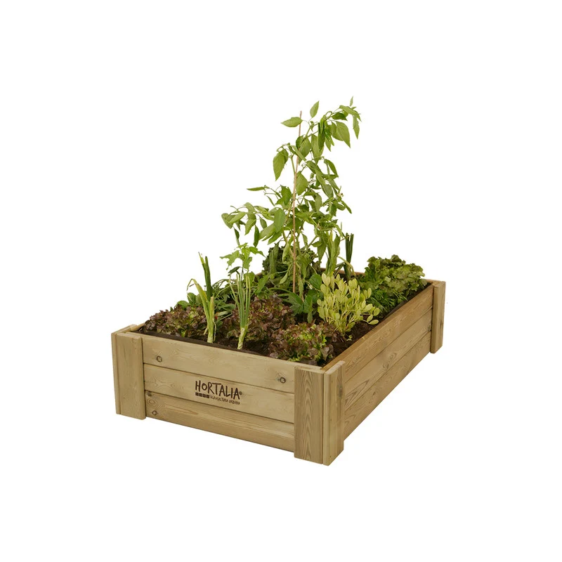 Cajón De Cultivo De Madera Tratada 120x80x30 Cm Box L30 Hortalia