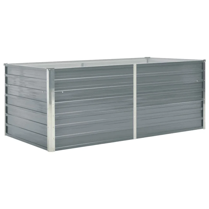 Jardinera Elevada De Acero Galvanizado Gris 160x80x45 Cm