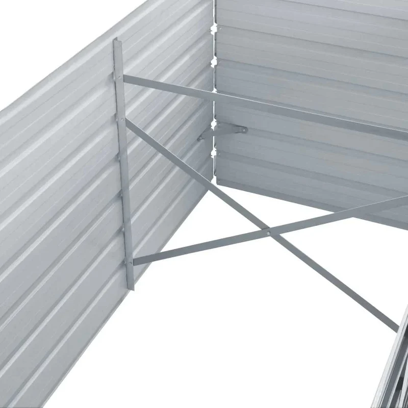 Jardinera Elevada De Acero Galvanizado Gris 160x80x45 Cm
