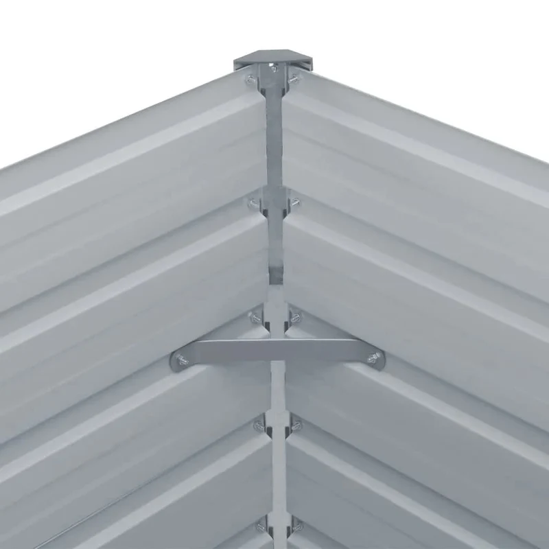 Jardinera Elevada De Acero Galvanizado Gris 160x80x45 Cm