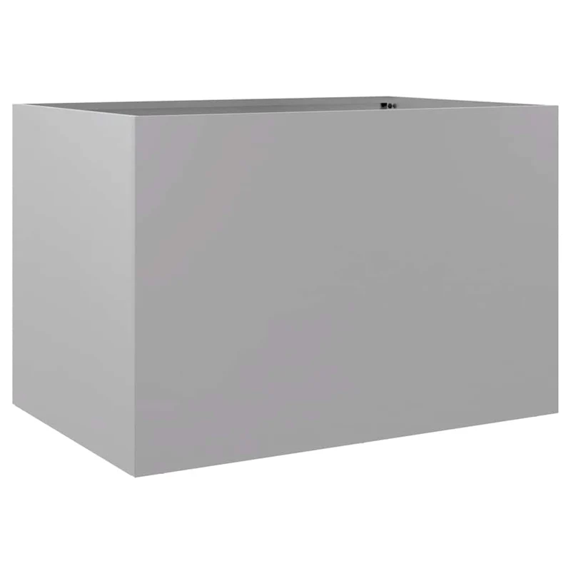 Jardinera De Acero Galvanizado Plateado 62x40x39 Cm