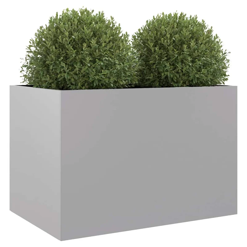 Jardinera De Acero Galvanizado Plateado 62x40x39 Cm