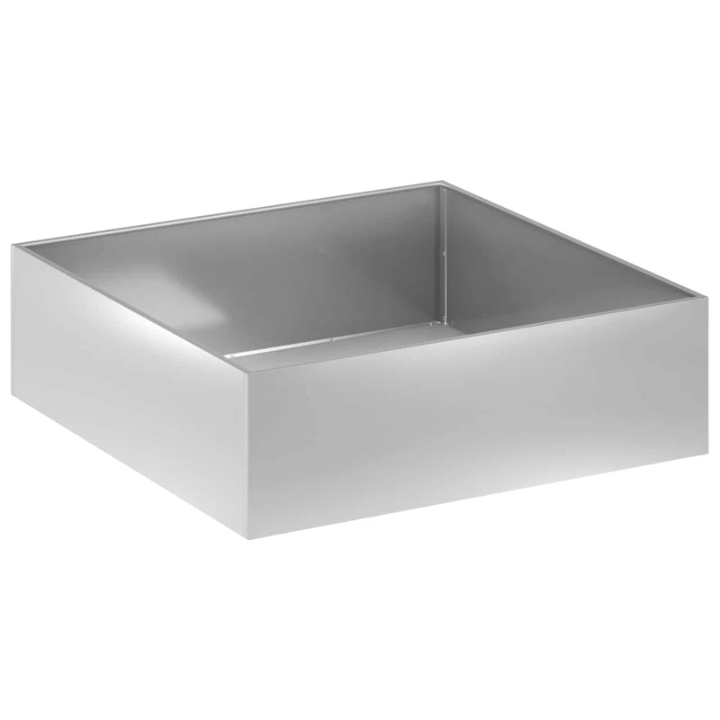 Macetero De Jardín Plateado 80 X 80 X 30 Cm Acero Galvanizado