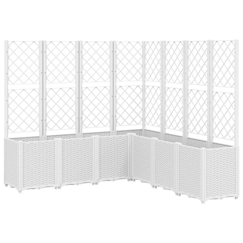 Jardinera Con Enrejado Pp Blanco 160x160x140 Cm