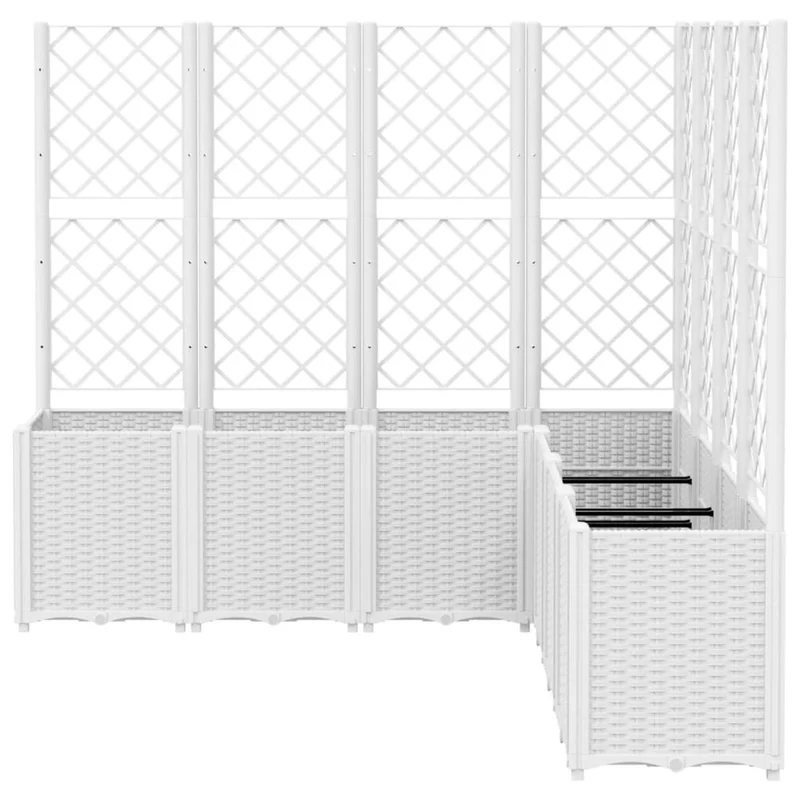 Jardinera Con Enrejado Pp Blanco 160x160x140 Cm