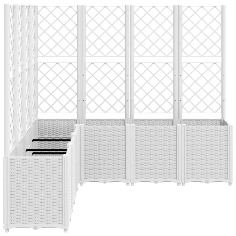 Jardinera Con Enrejado Pp Blanco 160x160x140 Cm