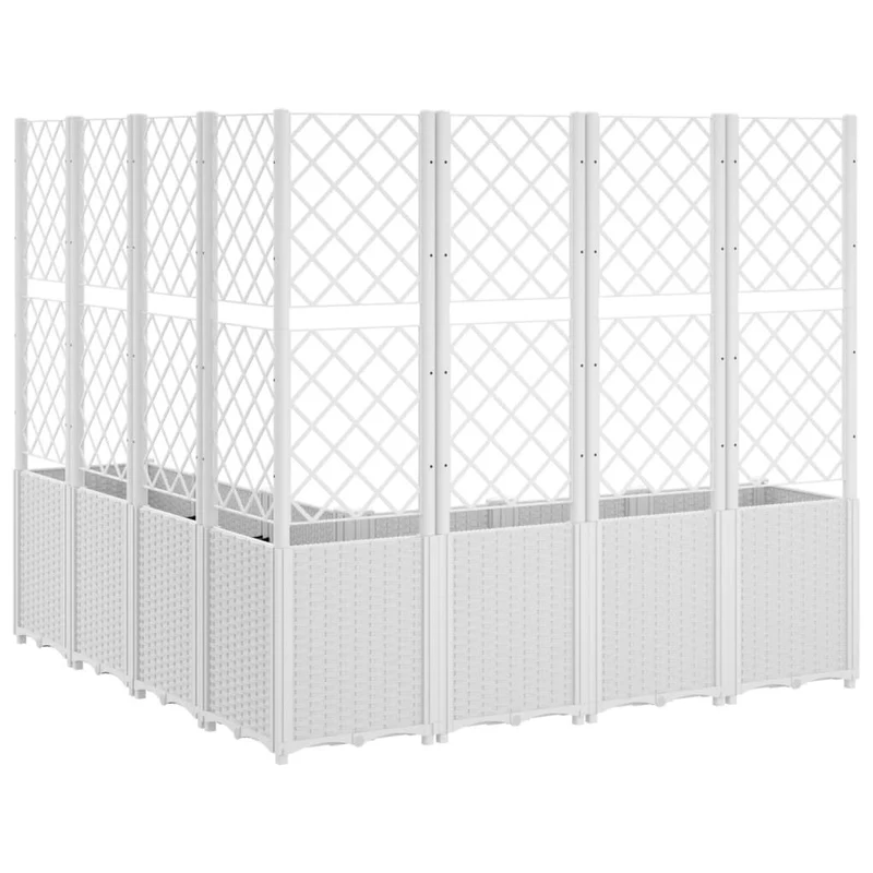 Jardinera Con Enrejado Pp Blanco 160x160x140 Cm