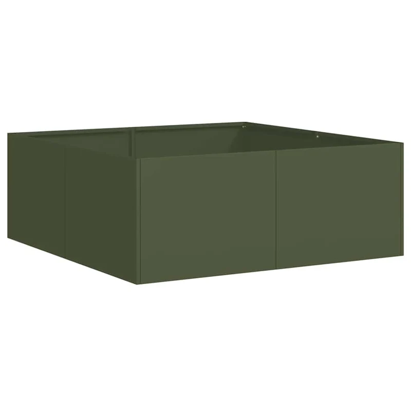 Jardinera Acero Verde Oliva 80x80x30 Cm
