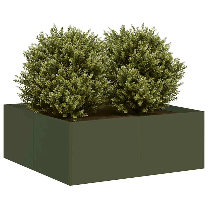 Jardinera Acero Verde Oliva 80x80x30 Cm