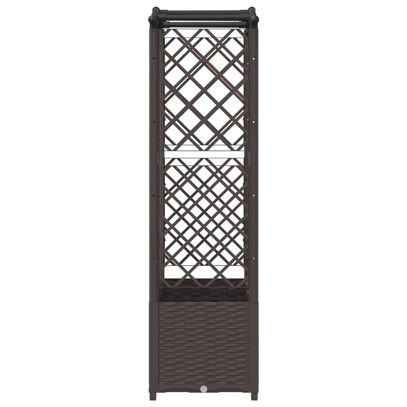 Cama Elevada Con Trellis Y Techo Marrón 163 X 40 X 138 Cm Pp