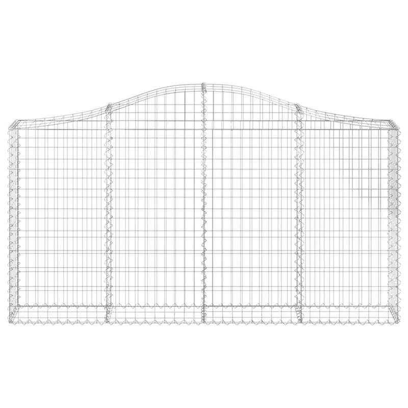 Cestas De Gaviones 7 Uds Forma De Arco Hierro 200x30x100/120 Cm