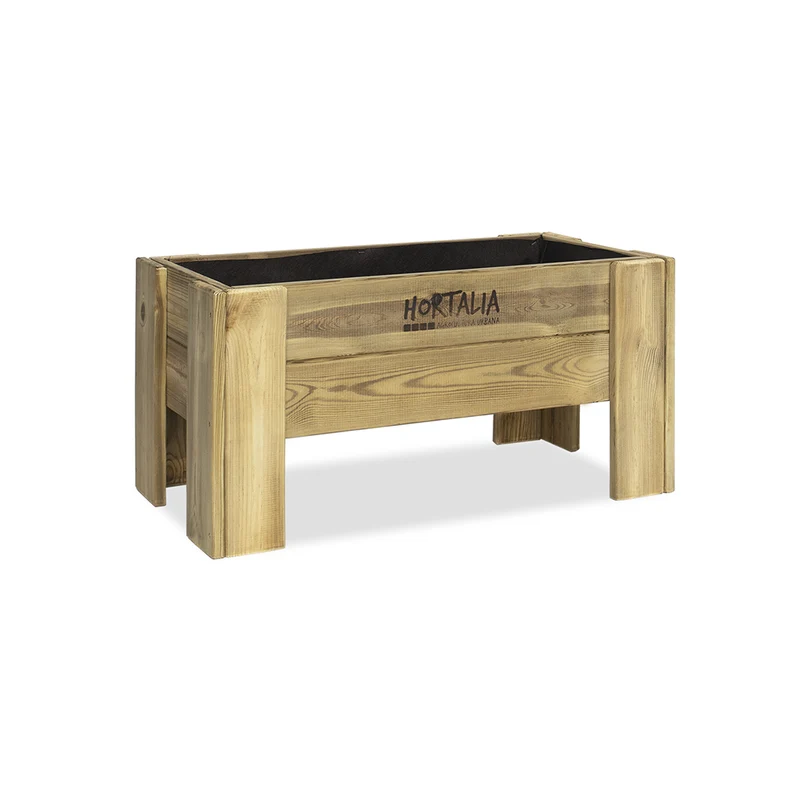 Mesa De Cultivo Elevada De Madera Tratada 80x40x40 Cm Gardenbrico S40 Hortalia