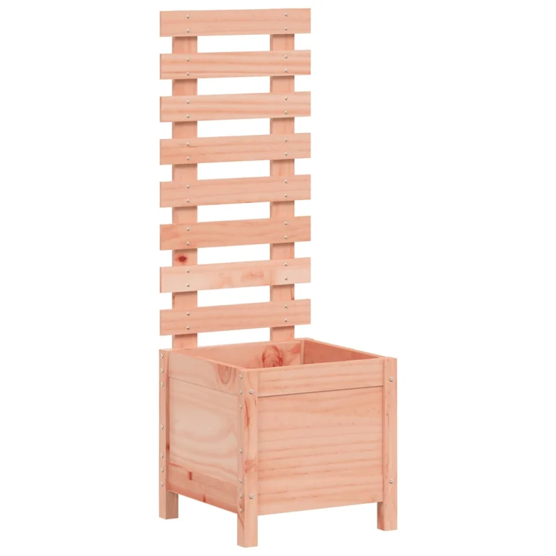 Jardinera Con Estantería Madera Maciza Douglas 39x39,5x114 Cm