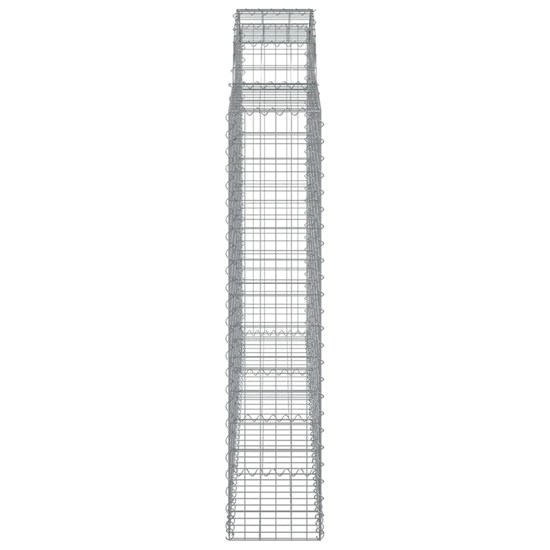 Cestas De Gaviones 2 Uds Forma De Arco Hierro 200x30x140/160 Cm