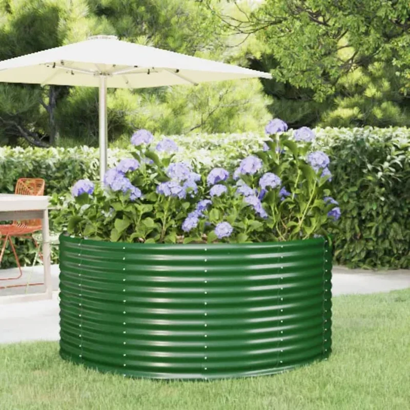 Arriate De Jardín Verde 140x140x68 Cm Acero Galvanizado