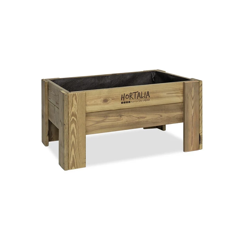 Mesa De Cultivo Elevada De Madera Tratada 80x60x40 Cm Gardenbrico M40 Hortalia