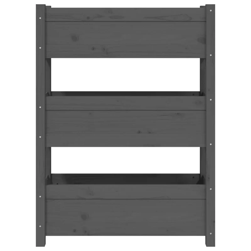 Jardinera De Madera Maciza De Pino Gris 77x25x104,5 Cm