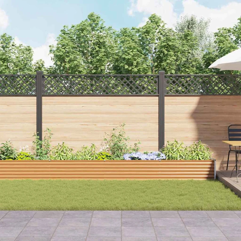 Arriate Elevado Marrón Claro 970 X 50 X 36 Cm Acero Galvanizado