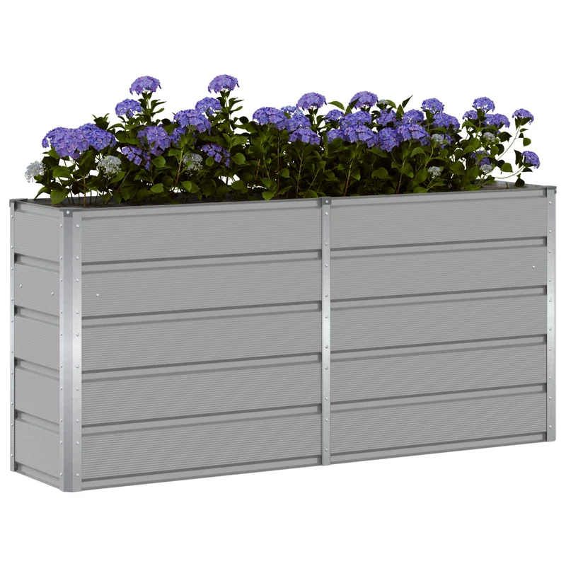 Jardinera Gris Claro 160 X 40 X 75 Cm Acero