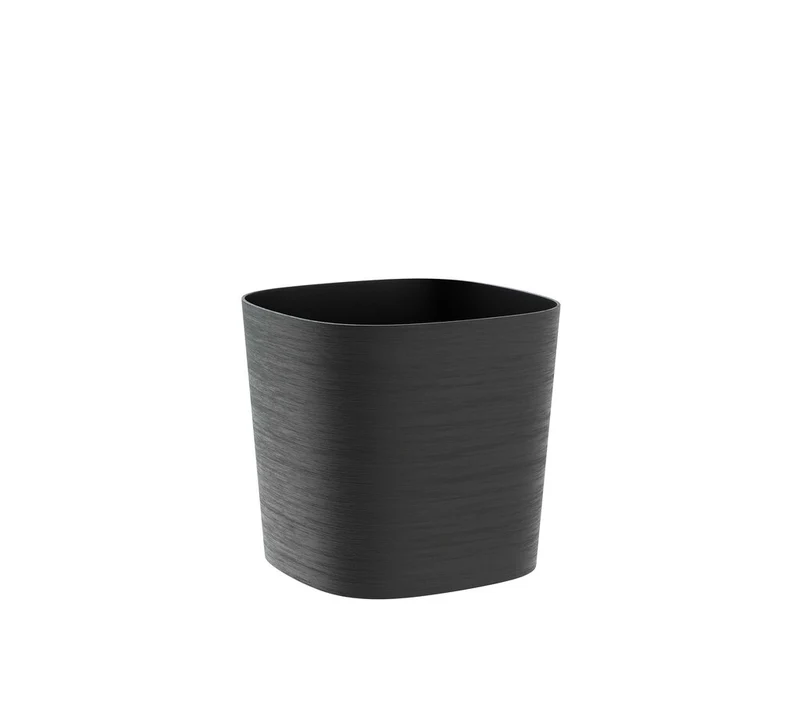 Teraplast Macetero De Plástico Reciclado Cuadrado Capri Negro 19cm